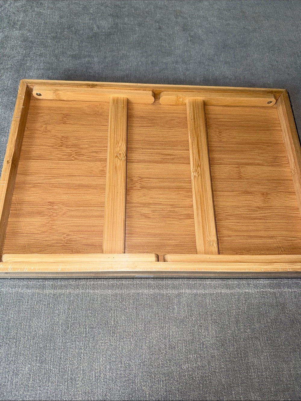 Raised Bamboo Serving Tray with Handles - Picture 2 of 4